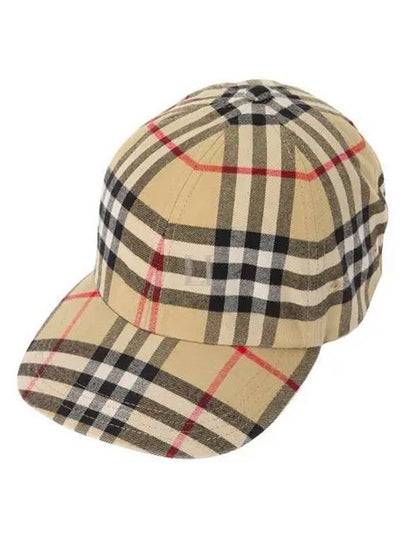 Check Cotton Ball Cap Beige - BURBERRY - BALAAN 2