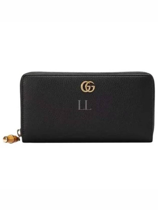 GG Bamboo Zipper Around Long Wallet Black - GUCCI - BALAAN 2