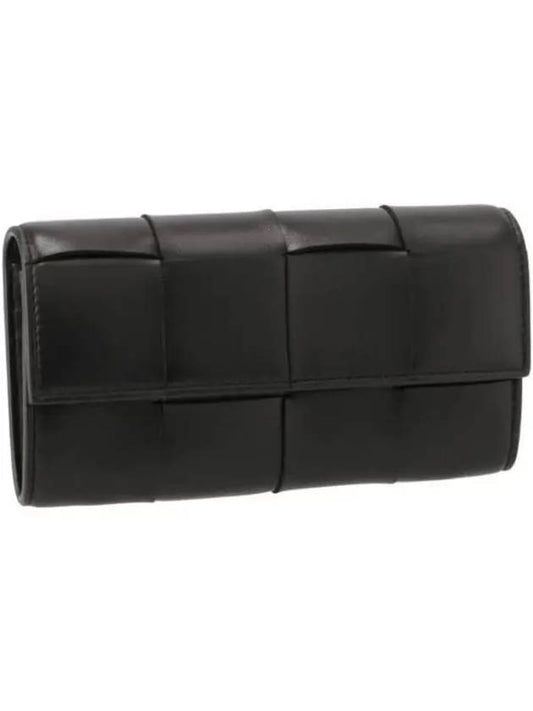 Intrecciato Flap Long Wallet Black - BOTTEGA VENETA - BALAAN 2