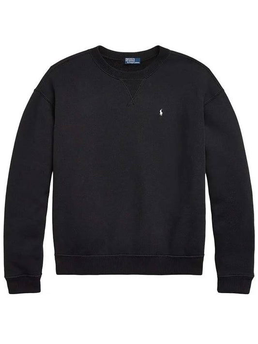 Embroidered Logo Pony Fleece Sweatshirt Black - POLO RALPH LAUREN - BALAAN 2