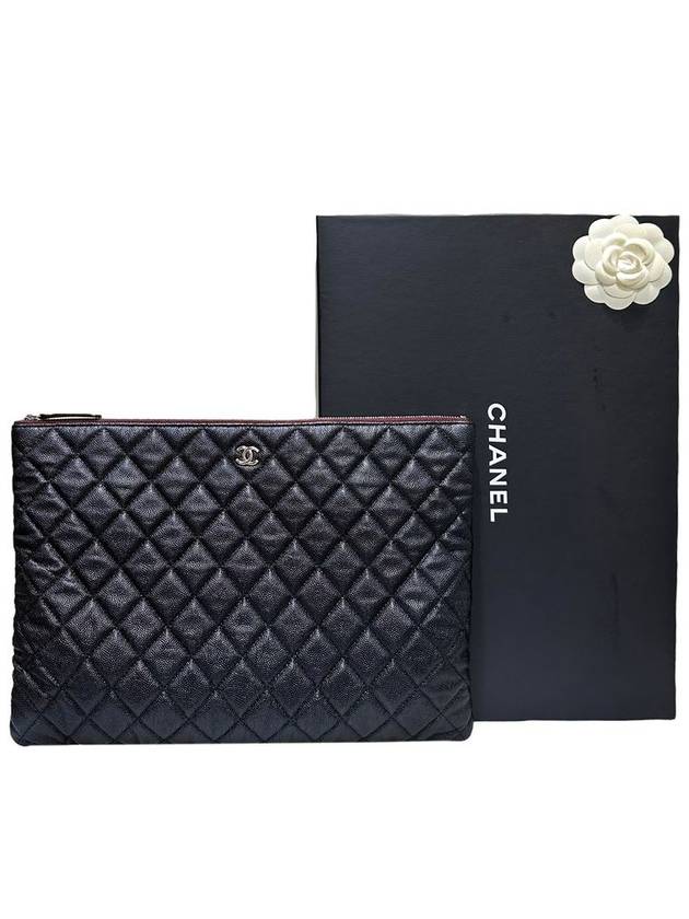 Women s A82552 Cavier Skin Classic COCO Logo Large Clutch - CHANEL - BALAAN 9