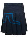 Women's Naomi Pleated Skirt Navy - J.LINDEBERG - BALAAN 2