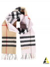 Contrast Check Cashmere Muffler - BURBERRY - BALAAN 2