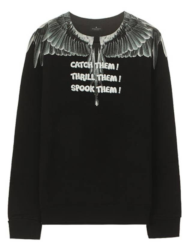 Catch Them Wings Print Sweatshirt Black - MARCELO BURLON - BALAAN 2