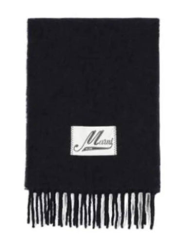 Brushed alpaca muffler blue black - MARNI - BALAAN 1