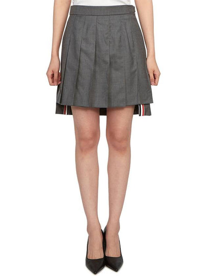 RMB Wool Mini Pleated Skirt Grey - THOM BROWNE - BALAAN 2