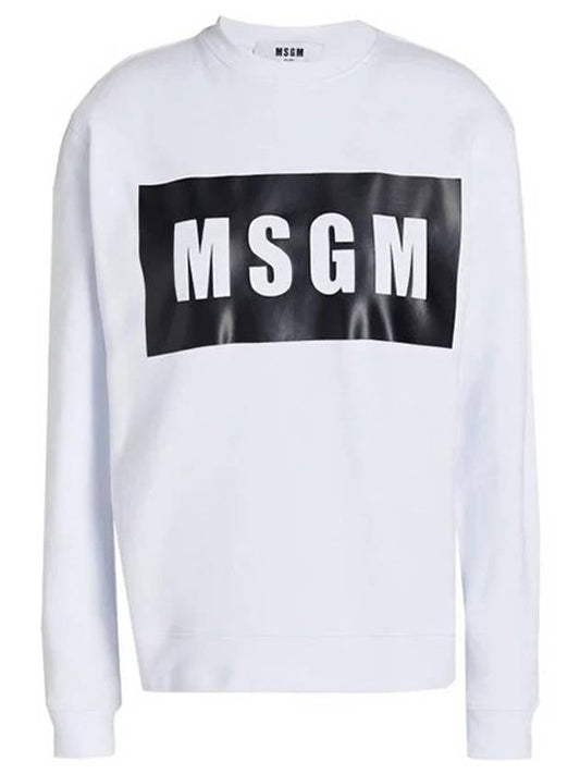 Women's Square Logo Sweatshirt White - MSGM - BALAAN.