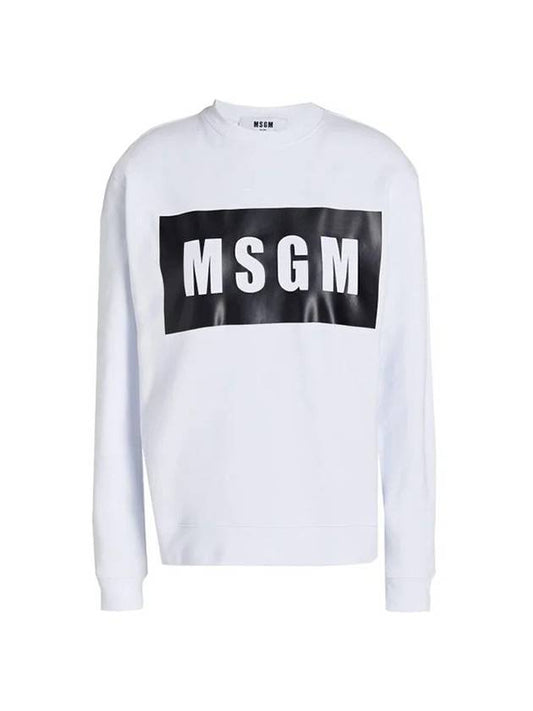 Women's Square Logo Sweatshirt White - MSGM - BALAAN 1