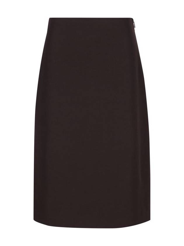 Grand de Poudre Wool Pencil Skirt Burgundy - FENDI - BALAAN 2