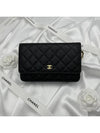 Classic Wallet On Chain Crossbody Bag Grained Calfskin Gold Black - CHANEL - BALAAN 2