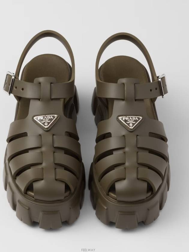 Monolith Rubber Sandals Military Green - PRADA - BALAAN 3