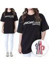 Grenoble Logo Cotton Jersey Short Sleeve T-Shirt Black - MONCLER - BALAAN 3