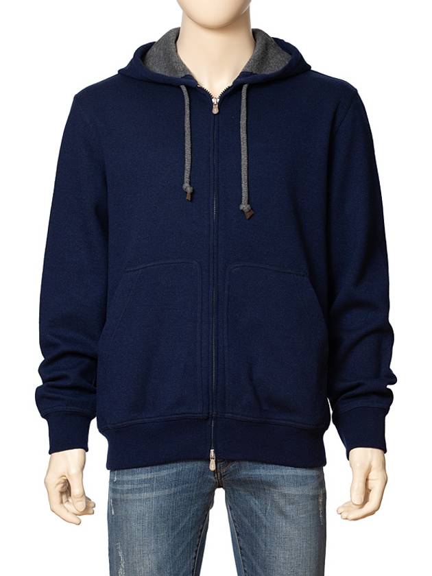 Cashmere Zip-Up Hoodie Navy - BRUNELLO CUCINELLI - BALAAN 2