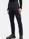 Wappen Patch Slim Fit Straight Pants Blue - STONE ISLAND - BALAAN 3