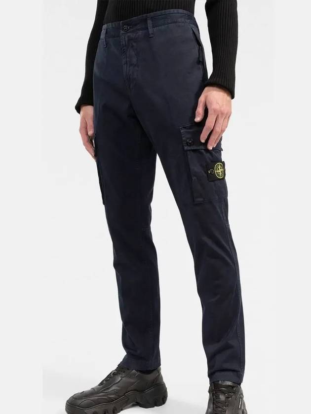 Wappen Patch Slim Fit Straight Pants Blue - STONE ISLAND - BALAAN 4