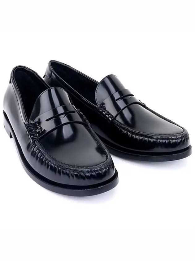 Men's Monogram Penny Loafer Black - SAINT LAURENT - BALAAN.