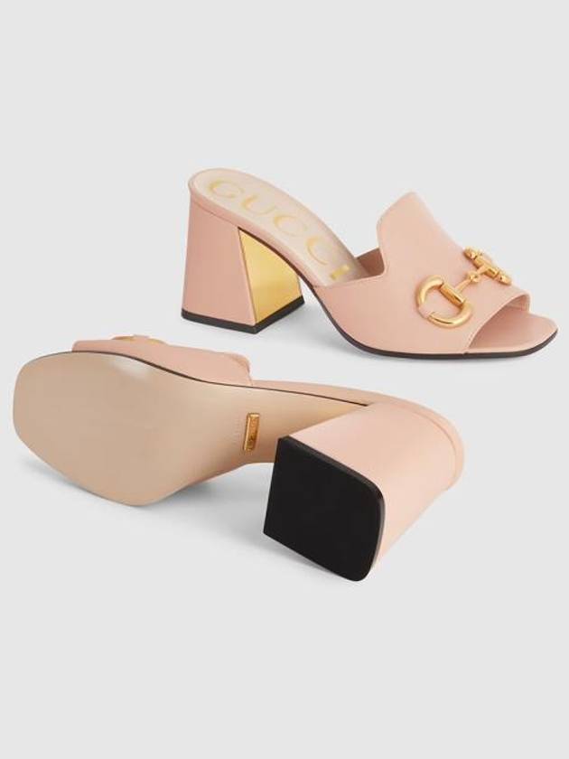 Women's Horsebit Slide Sandals Pink - GUCCI - BALAAN 4