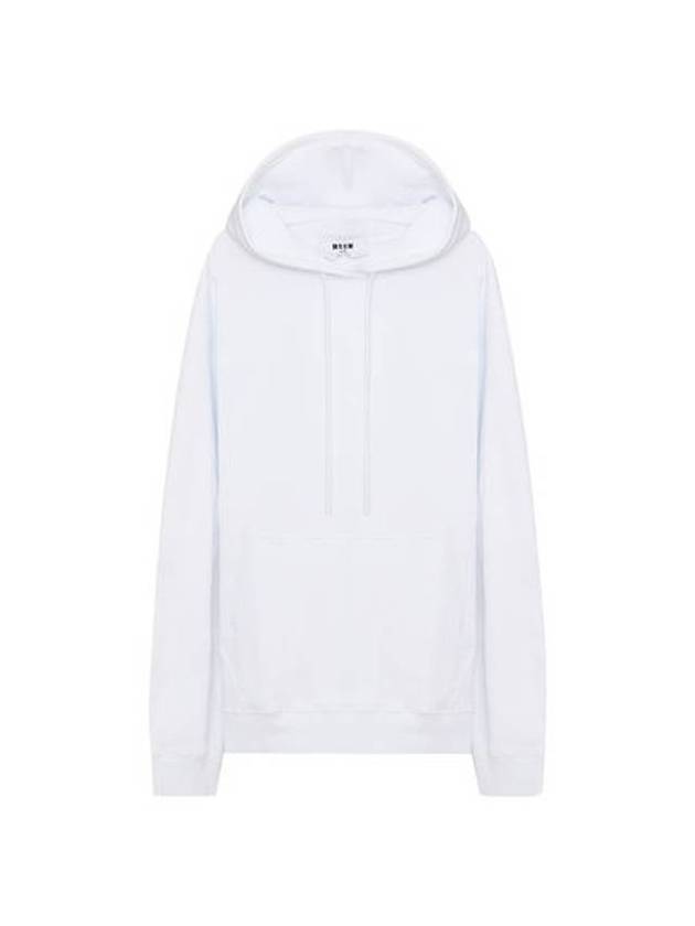 Big Logo Print Overfit Cotton Hoodie White - MSGM - BALAAN.