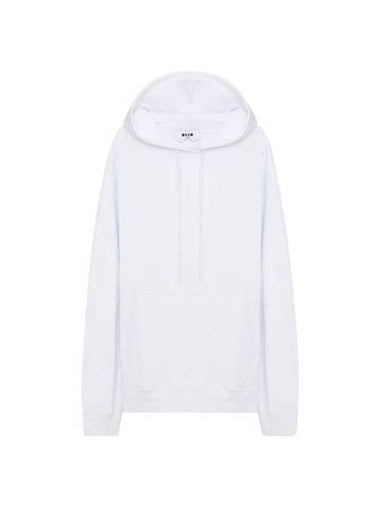 Maxi Logo Print Overfit Cotton Hoodie White - MSGM - BALAAN 1