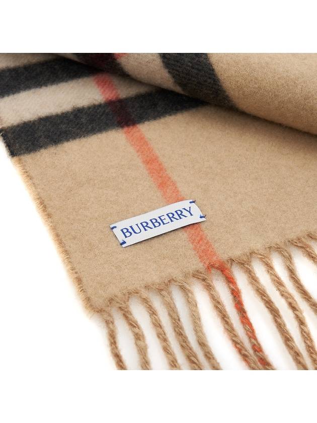 Check EKD Embroidered Reversible Cashmere Scarf Sand - BURBERRY - BALAAN 9