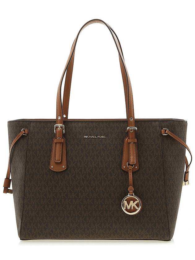 Voyager Medium Logo Shoulder Bag Brown - MICHAEL KORS - BALAAN.