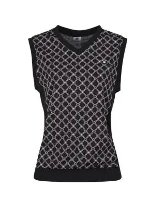 Women s V neck Pattern Vest MW4A534W - LUX GOLF - BALAAN 3