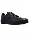 Heart Logo Patch Leather Low Top Sneakers Black - AMI - BALAAN 3