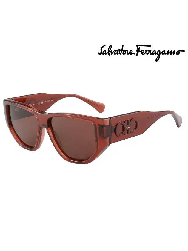 Men's Eyewear Geometric Sunglasses Brown - SALVATORE FERRAGAMO - BALAAN 2