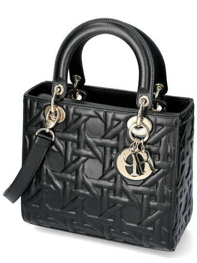 Lady Dior Cannage Medium Tote Bag Black - DIOR - BALAAN 2