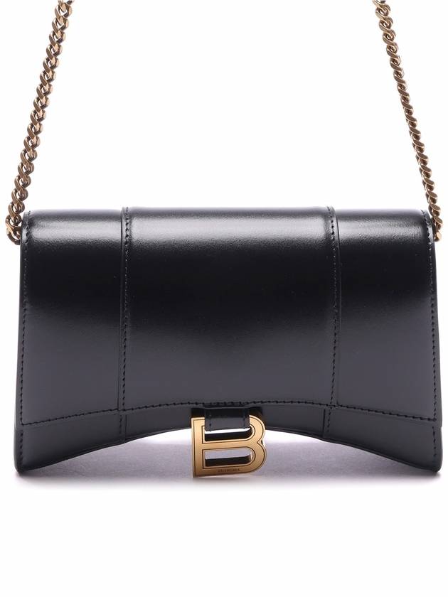 Hourglass Chain Mini Calfskin Cross Bag Black - BALENCIAGA - BALAAN 3