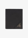 Saffiano Triangle Logo Half Wallet Black - PRADA - BALAAN 4