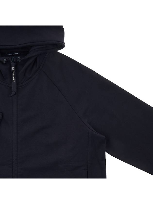 Metropolis Series Stretch Fleece Mixed Zip Up Hoodie Navy - CP COMPANY - BALAAN 5