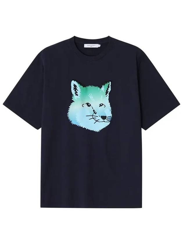 Vibrant Fox Head Easy Short Sleeve T-Shirt Navy - MAISON KITSUNE - BALAAN 6