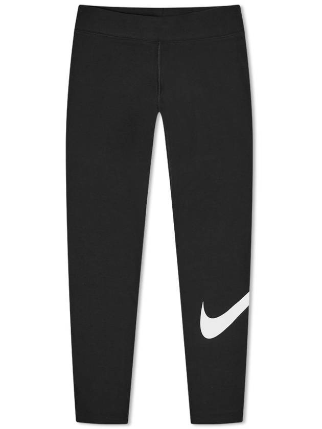 Sportswear Essential Mid-rise Swoosh Leggings Black - NIKE - BALAAN.