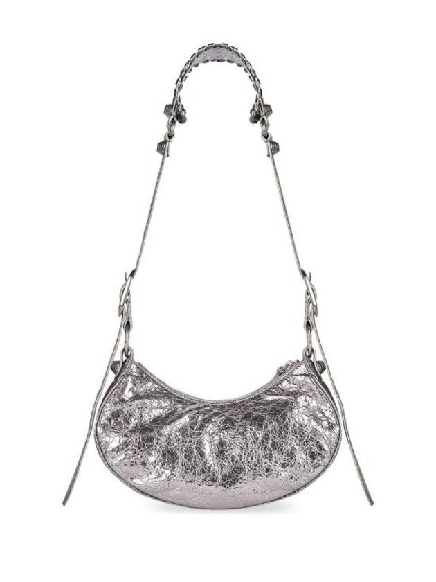 Metallic Le Cagol XS Lambskin Shoulder Bag Dark Silver - BALENCIAGA - BALAAN 5