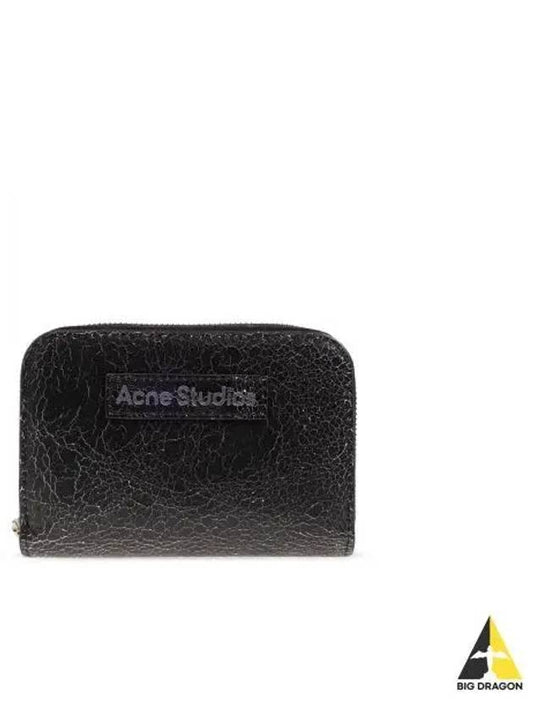 Leather Zip Half Wallet Black - ACNE STUDIOS - BALAAN 2