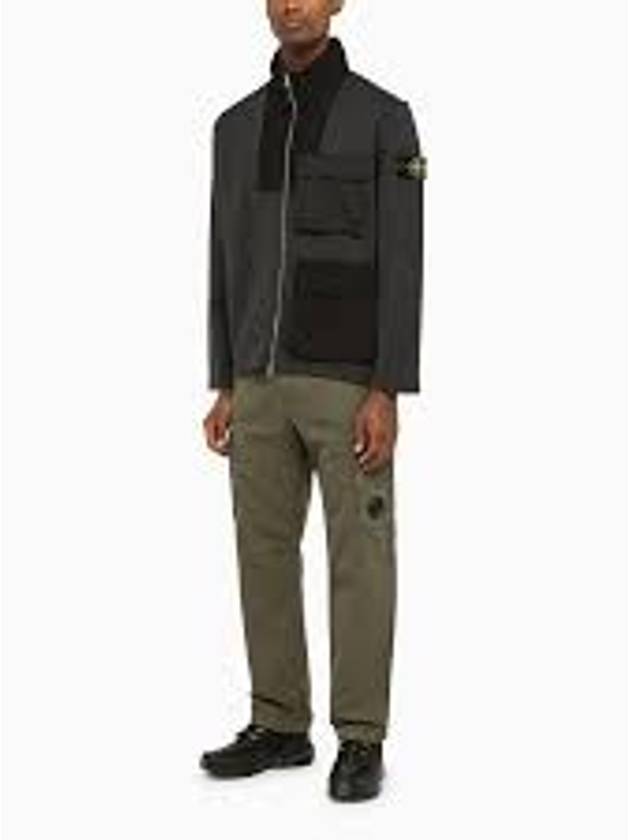 Naslan Nylon Garment Gyed Badge Zip Up Jacket Steel Grey - STONE ISLAND - BALAAN 3