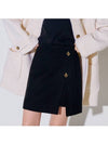 Women's Brushed Slit Mini A-Line Skirt Black - OPENING SUNSHINE - BALAAN 1