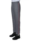 Men's Back Strap Boil Wool Straight Pants Grey - THOM BROWNE - BALAAN 4