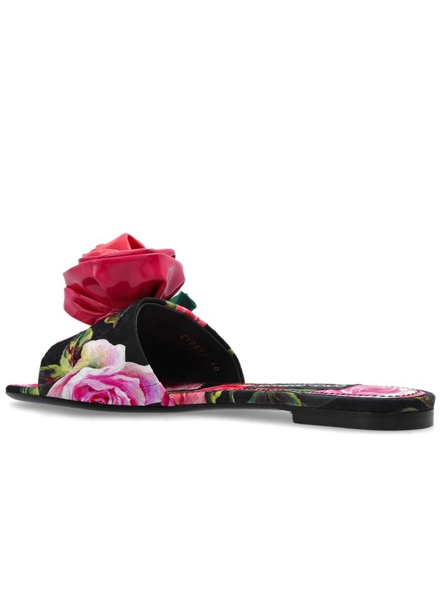 Dolce & Gabbana Floral Motif Slides, Women's, Pink - DOLCE&GABBANA - BALAAN 5