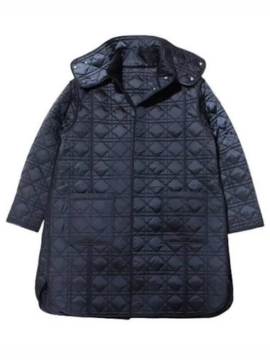 Anthracite gray technical fabric cannage coat - DIOR - BALAAN 1