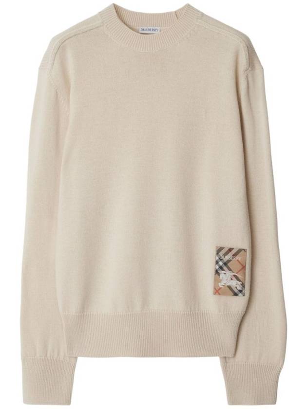 Check Label Wool Knit Top Nutmeg - BURBERRY - BALAAN 1