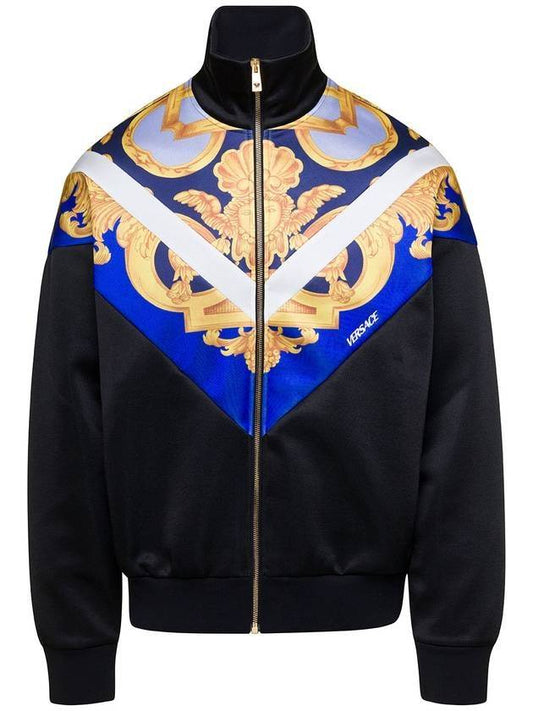 Men's Barocco Print Track Jacket Black - VERSACE - BALAAN 2