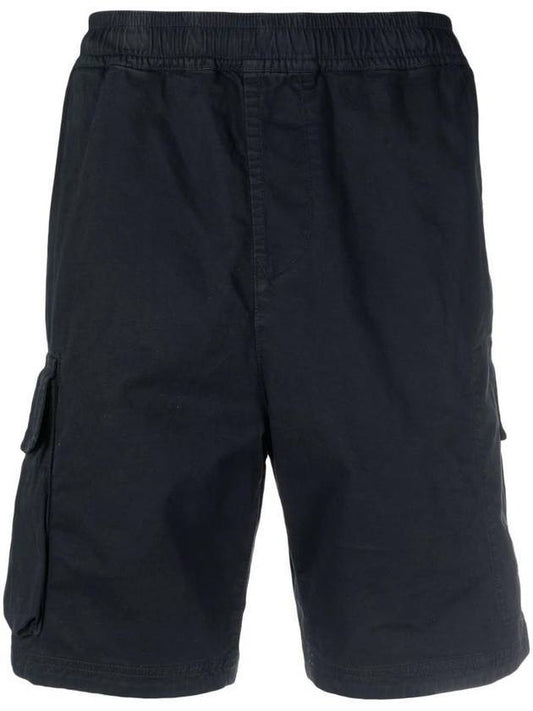 Logo Patch Pocket Banding Bermuda Shorts Navy Blue - STONE ISLAND - BALAAN 1