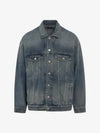 Back Logo Print Oversized Denim Jacket Blue - BALENCIAGA - BALAAN 3