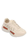 Rhyton Leather Sneakers Logo Ivory - GUCCI - BALAAN 3