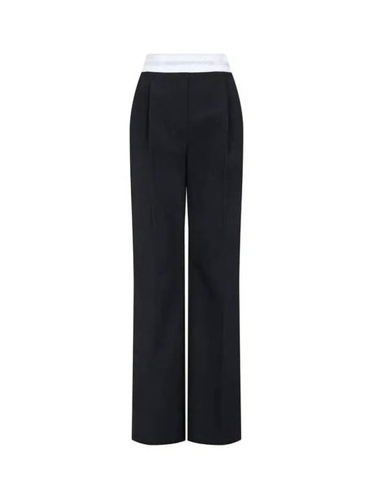 Logo banding high waist pants black 270791 - ALEXANDER WANG - BALAAN 1