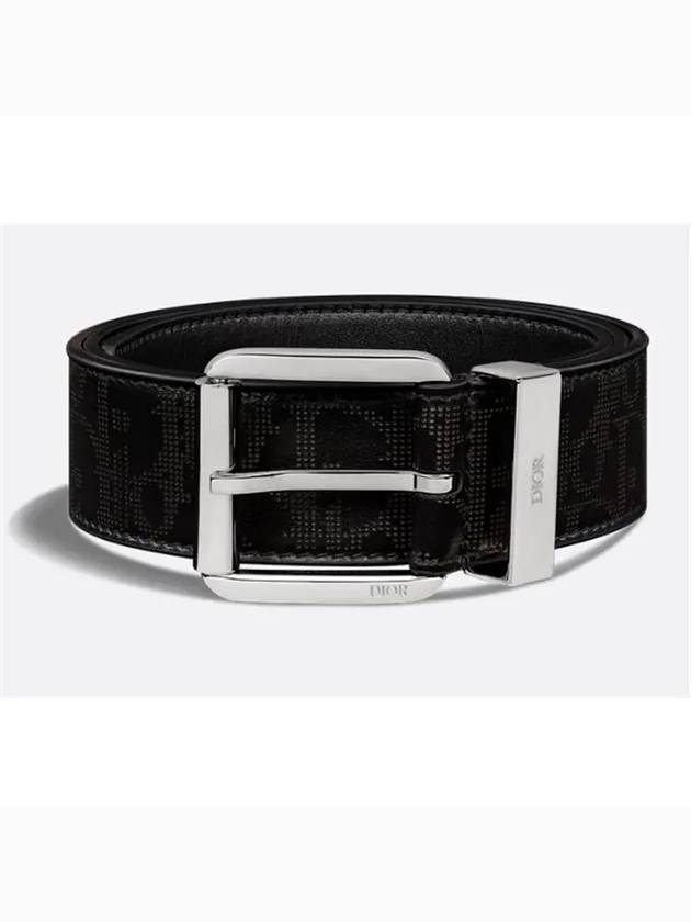 Oblique Galaxy Leather Belt Black - DIOR - BALAAN 3