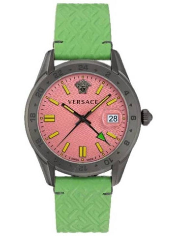 Versace Greca Time GMT Quartz Pink Dial Men's Watch VE7C00323 - VERSACE - BALAAN 1