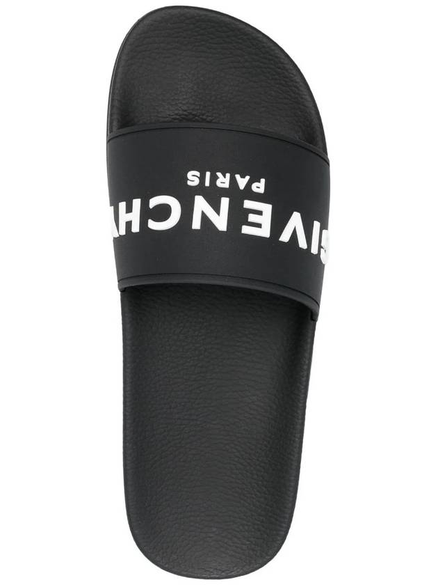 Logo Rubber Slide Slippers Black - GIVENCHY - BALAAN 5